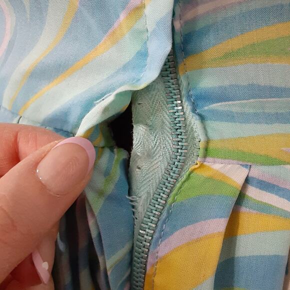 Vintage 50s Pin Up Fit and Flare Dress Psychedelic Tie Die Sun Dress Rockabilly - Picture 16 of 16